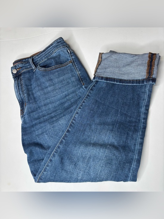 Judy Blue Denim - Judy Blue Mid Rise Classic Cuffed Boyfriend Denim Jeans 82685